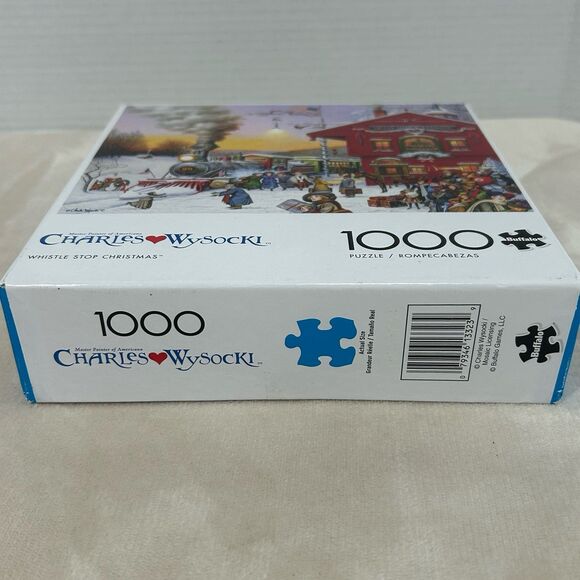 Charles Wysocki Jigsaw Puzzle “Whistle Stop Christmas “ 1000 Pc - Picture 4 of 10